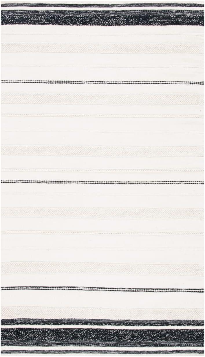 SAFAVIEH Striped Kilim STK512A Ivory / Black Rug