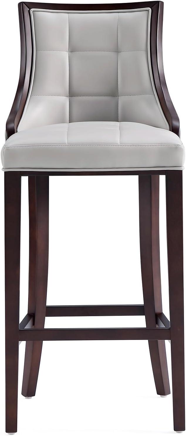 Set of 2 Fifth Avenue Upholstered Beech Wood Faux Leather Barstools - Manhattan Comfort