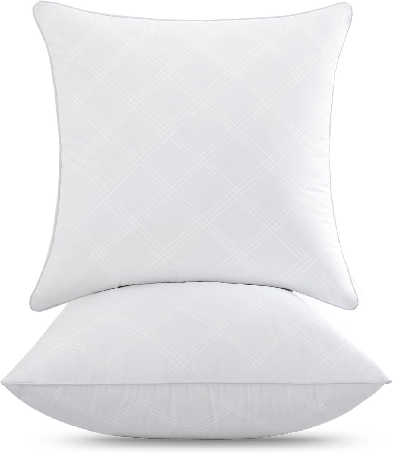 White Square Down Alternative Throw Pillow Inserts, 16 x 16, Set of 2