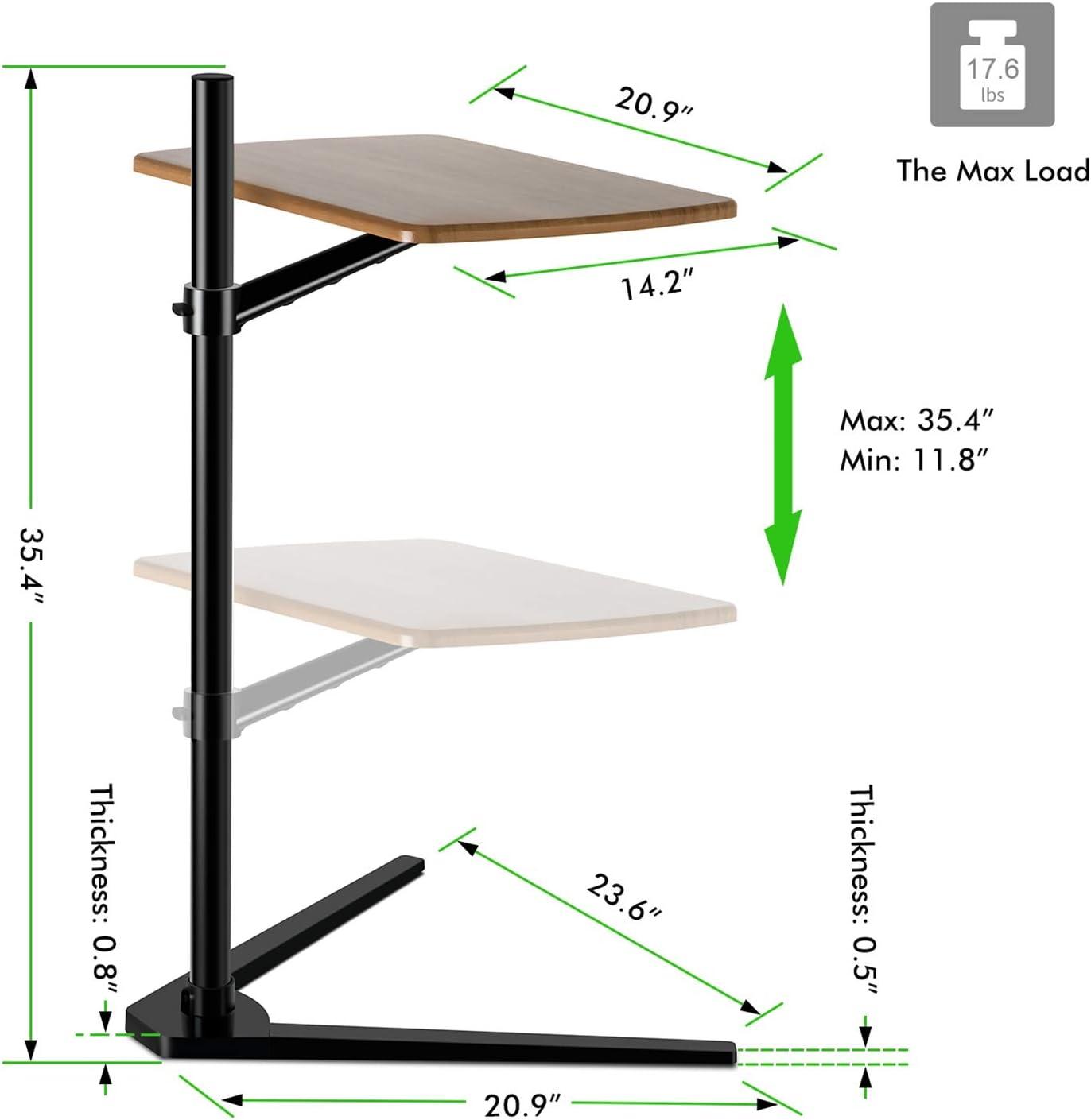 Adjustable Aluminum Laptop Stand with Dark Wood Top