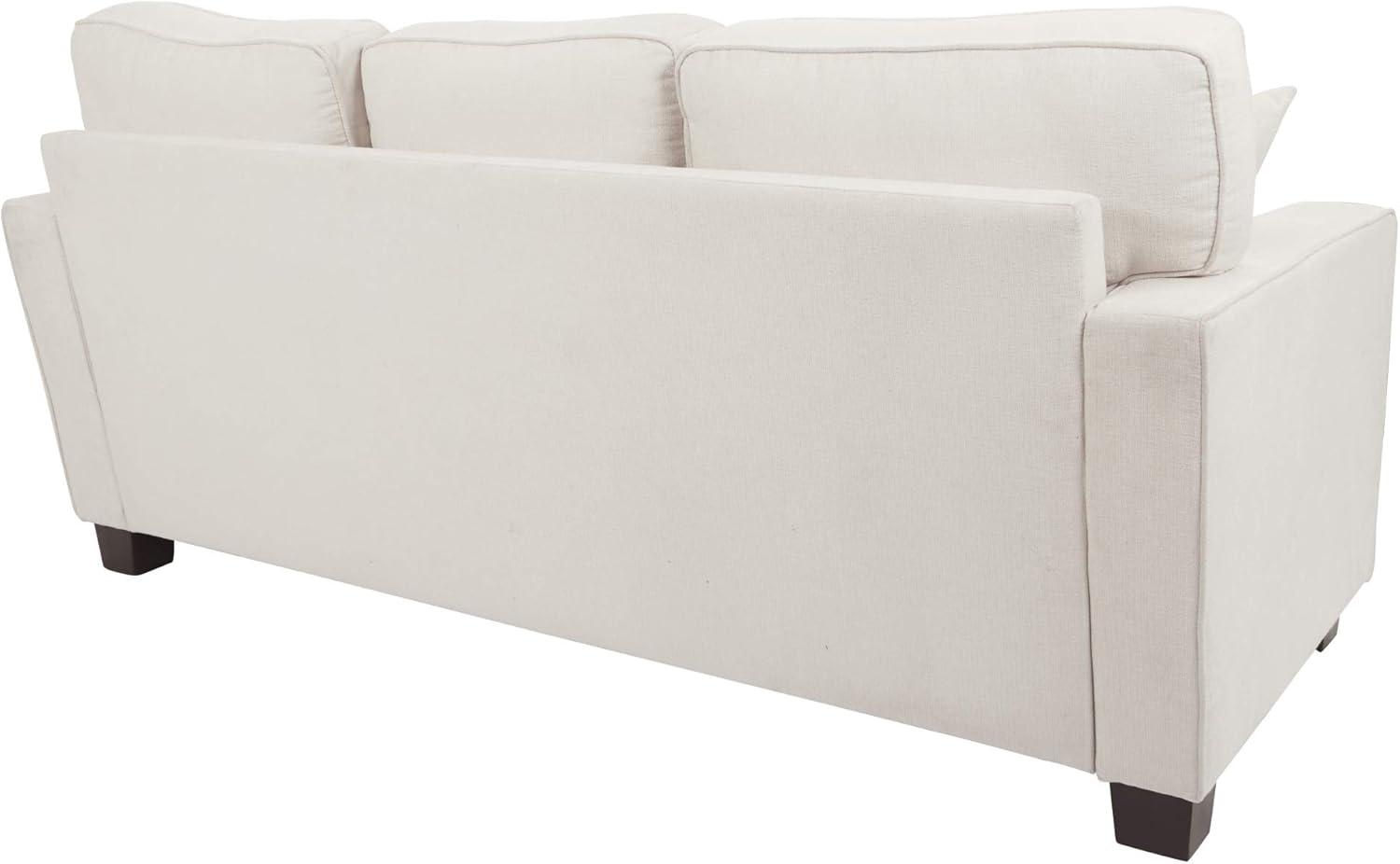 OSP Home Furnishings Russell Sectional with 2 Pillows Off White: Transitional Style, Polyester Upholstery, Wood Frame