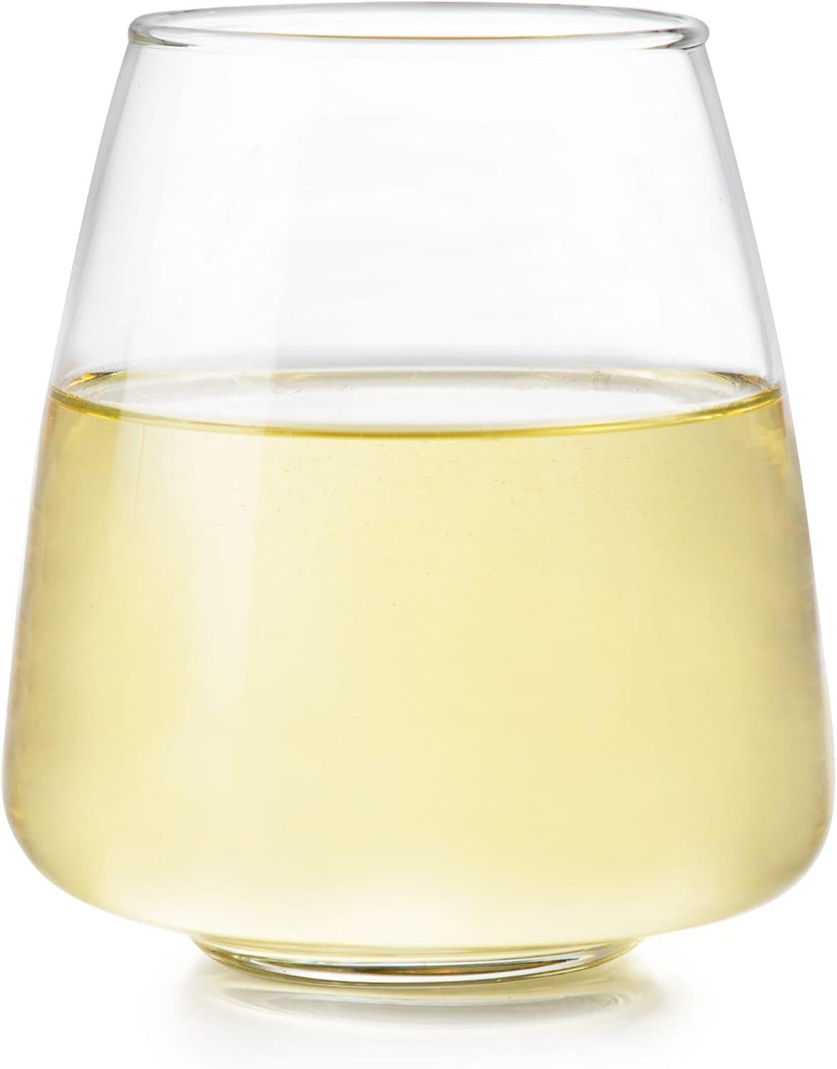 Libbey Stemless All Purpose Tapered Wine Glass, 16-ounce, Set of 6