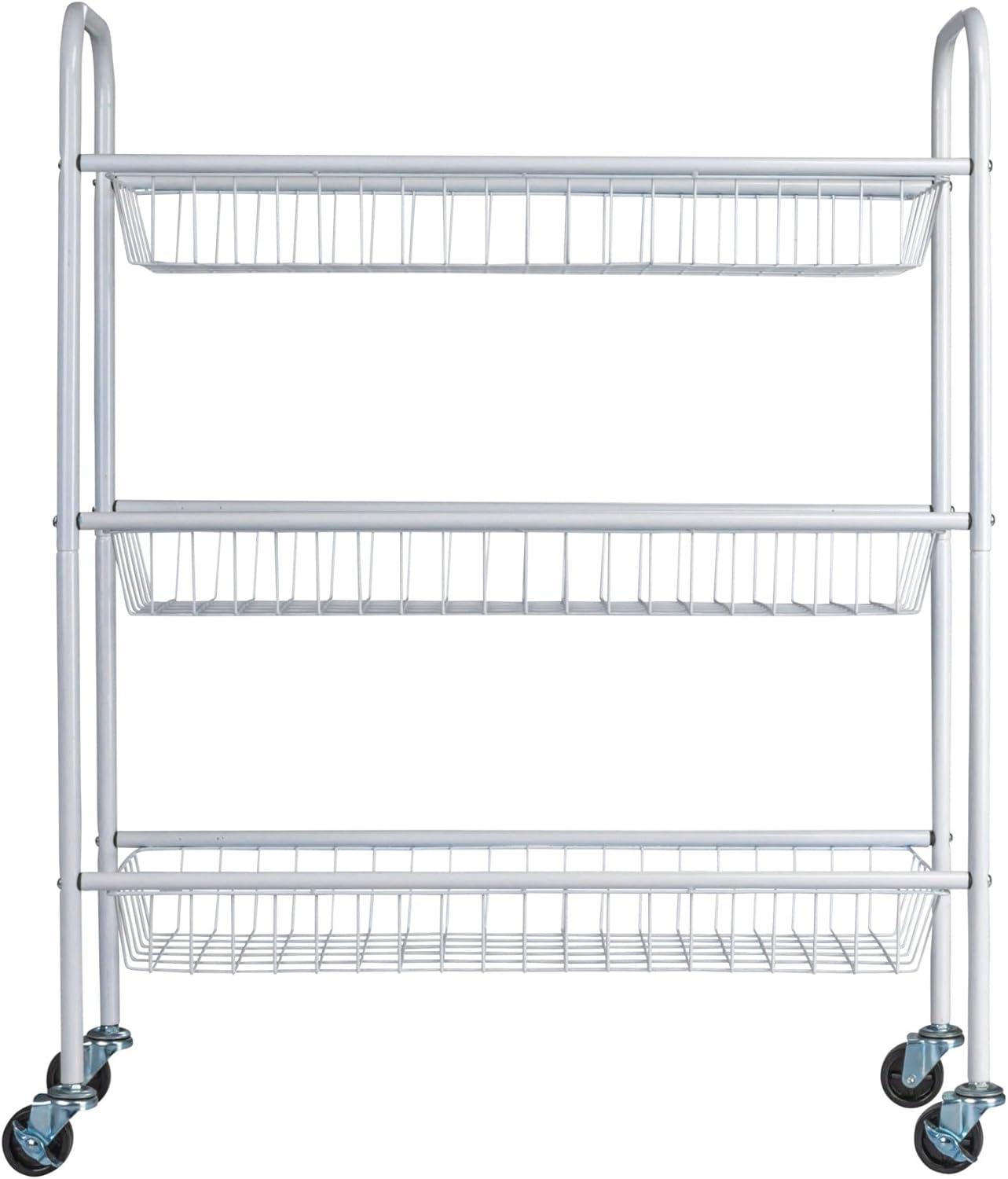 Metal Free Standing Laundry Cart with Wheels