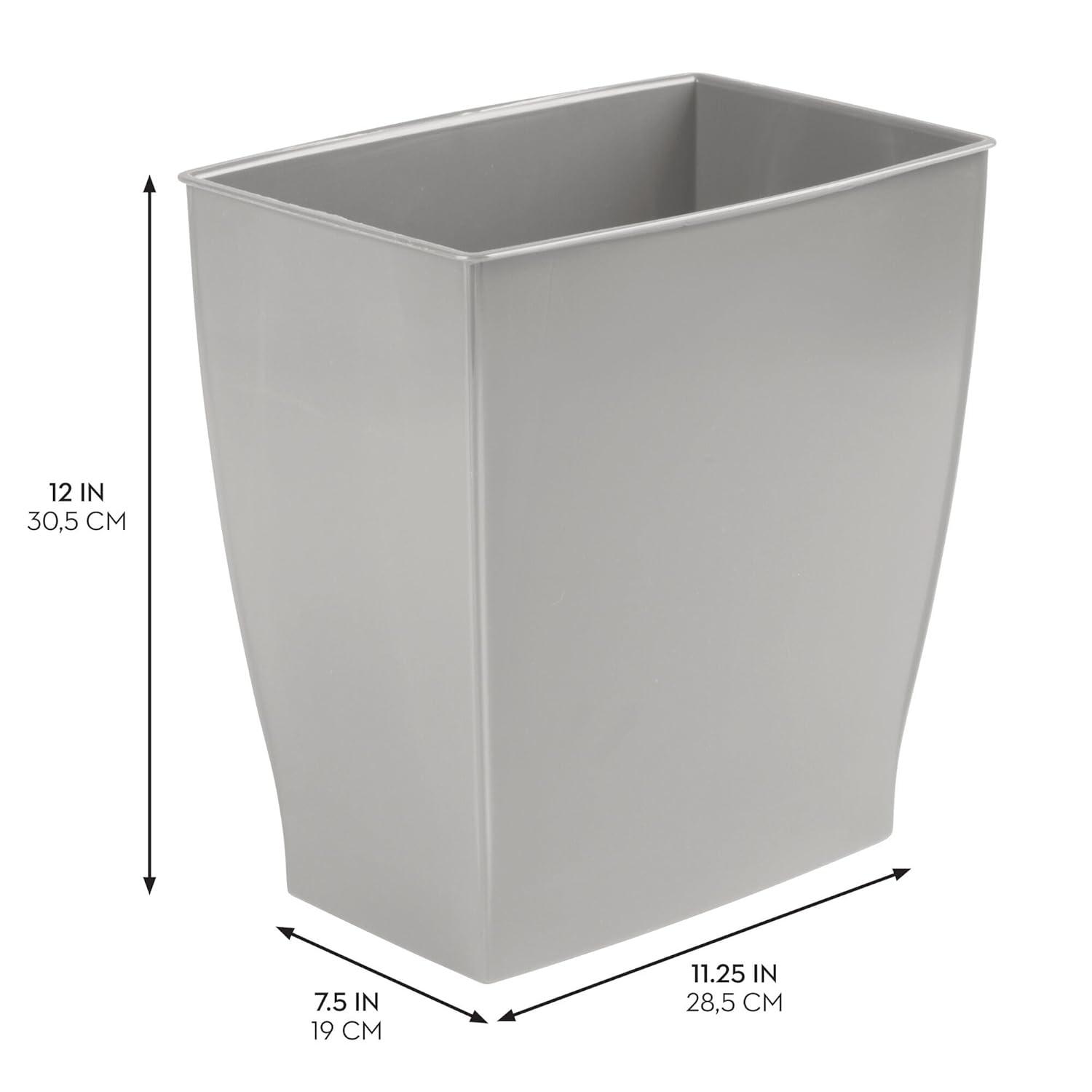 Minoky Waste Basket Garbage Can for Bathroom, Bedroom, Home Office, 11.25" x 7.5" x 12", 2.5 Gallon