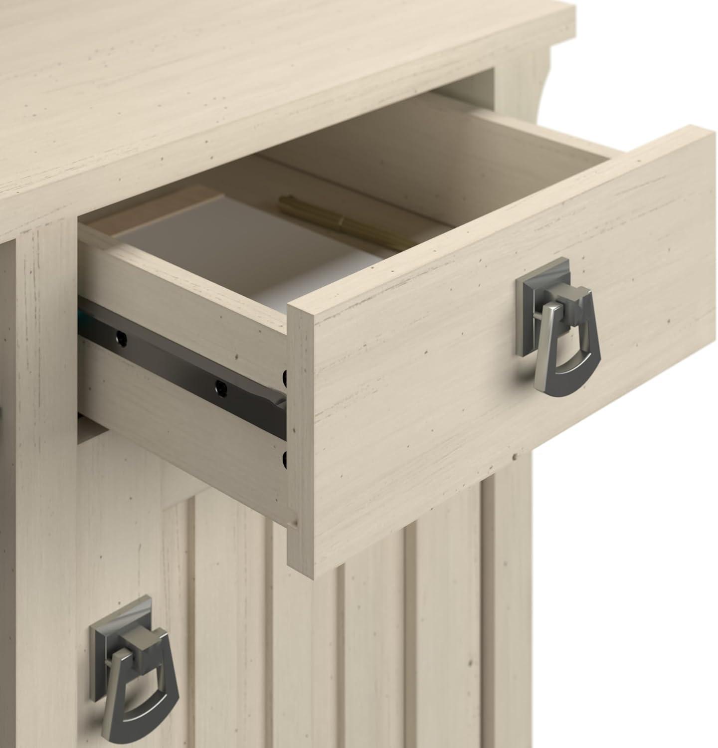 Bush Furniture Salinas 48” Computer Desk & Hutch with Storage, Antique White