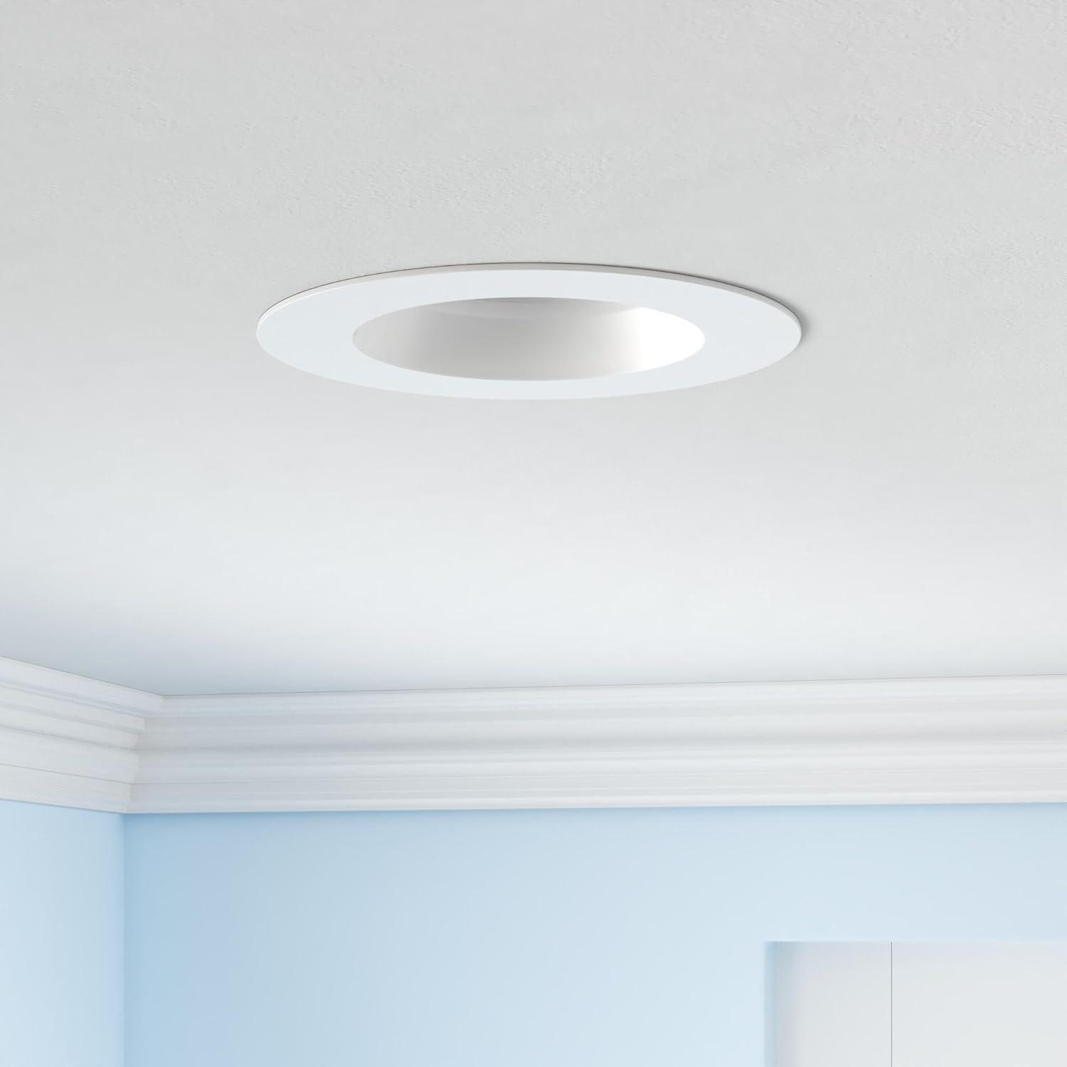 White 6-Inch Selectable LED Recessed Lighting with Smooth Trim