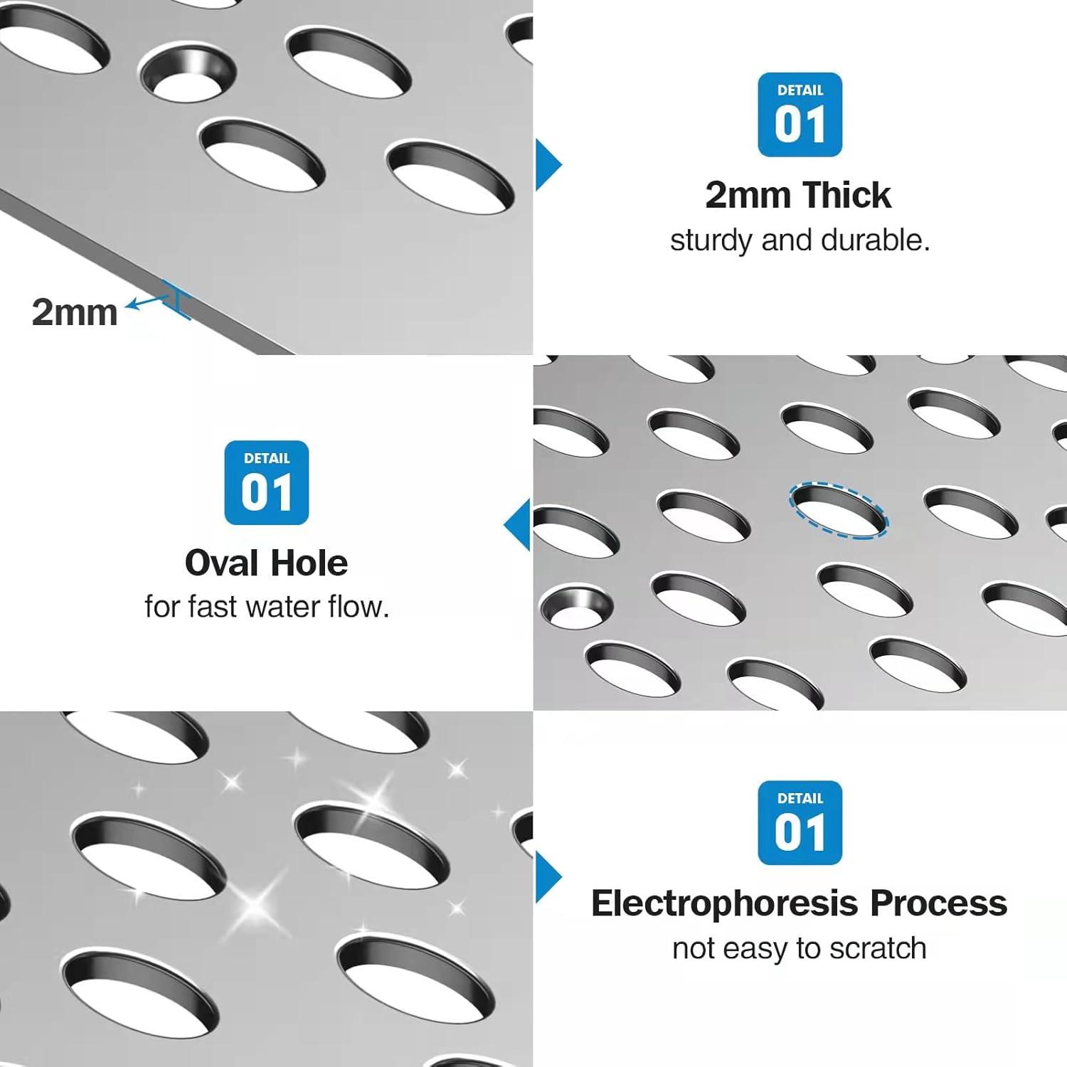 4010171 DRAIN COVER SQR SNP CHR Danco 4-1/4 in. Chrome Gray Square Drain Cover (Pack of 1)