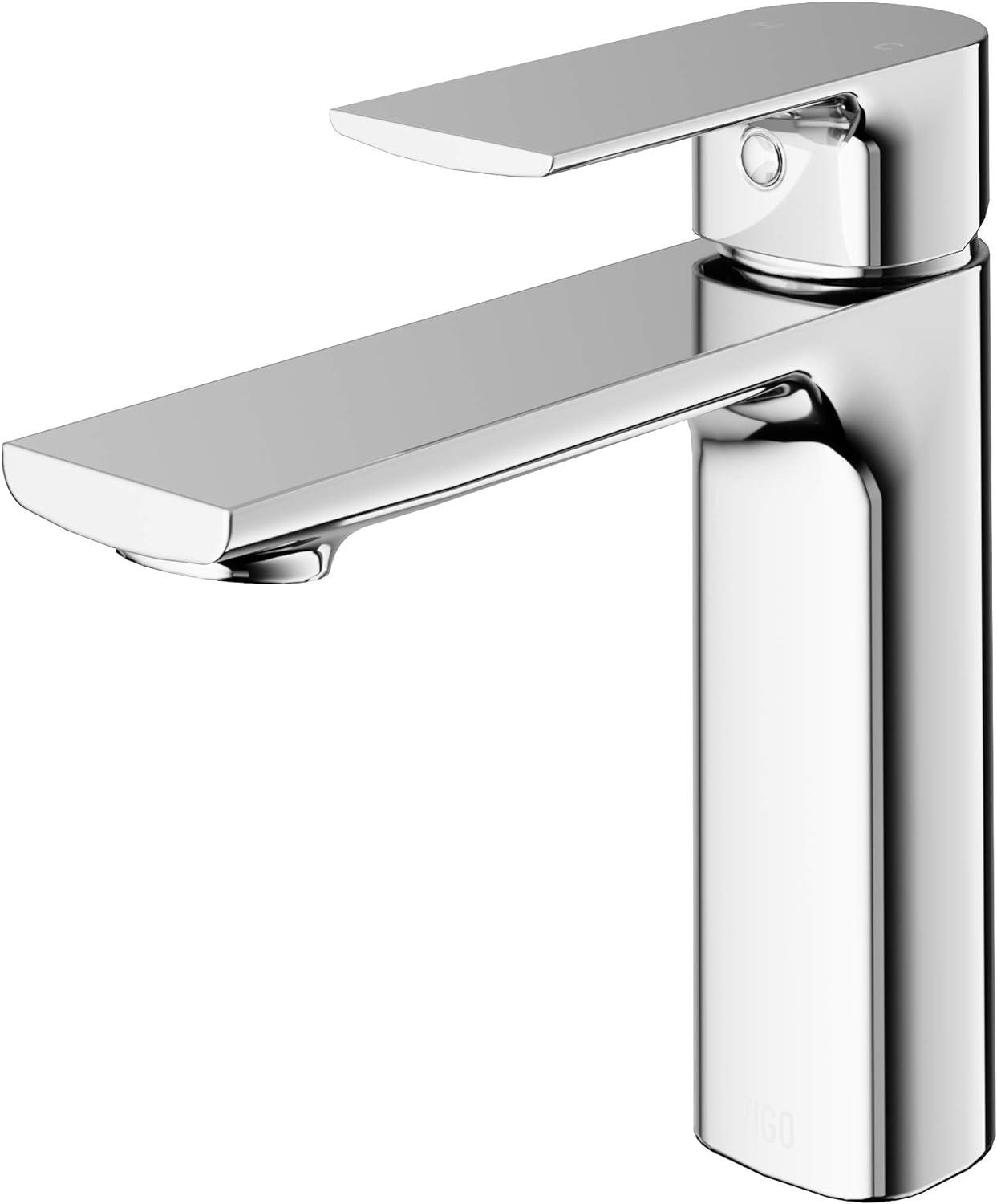 Davidson Modern Black and Chrome Brass Bathroom Faucet