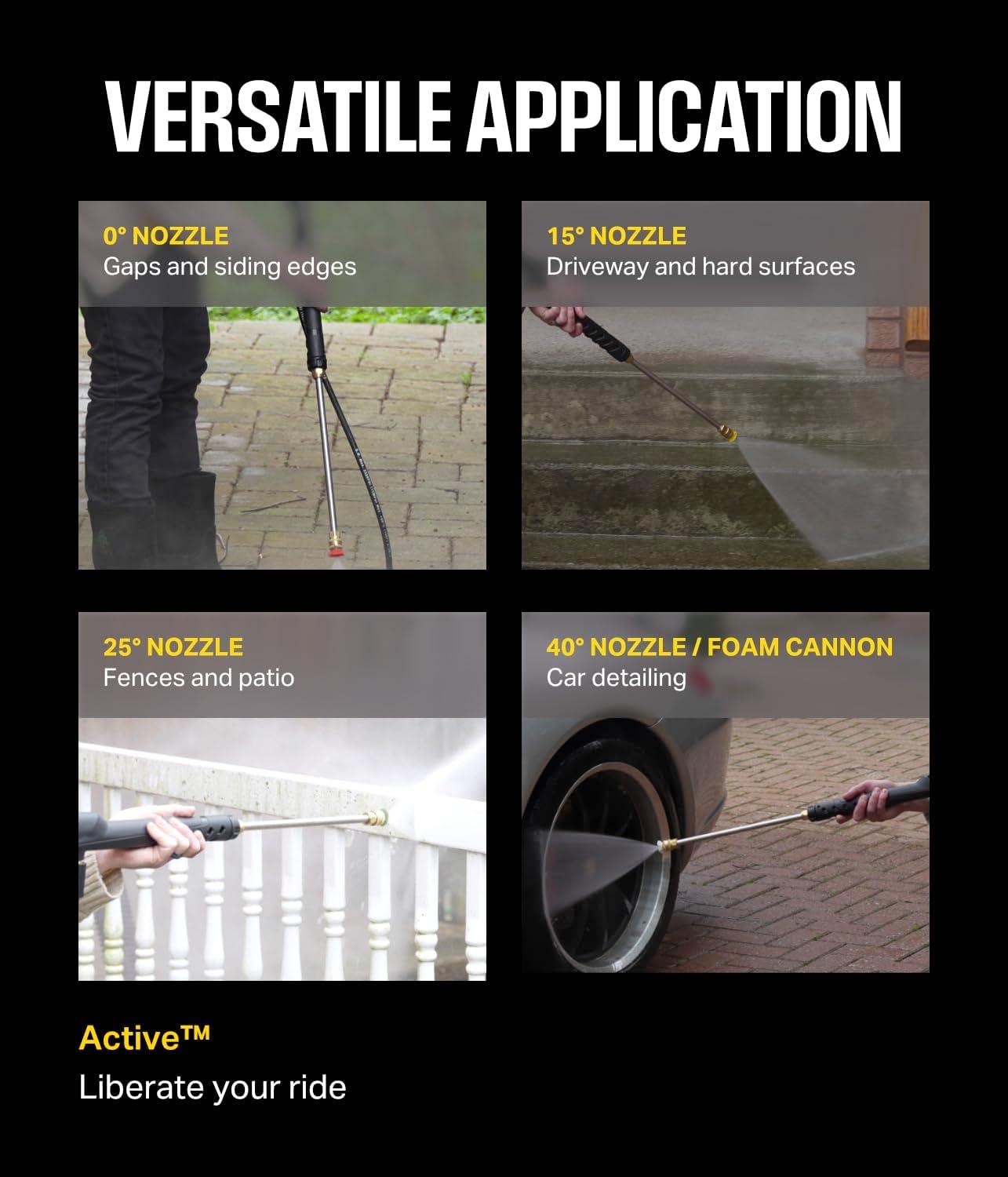 ACTIVE 2.0 Electric Pressure Washer - 2.0 GPM Flow and 1800 PSI Peak Pressure, Pressure washers for Power Wash, Power Washers Electric Powered, Wall Mount Pressure Washer, Hidrolavadora Electrica