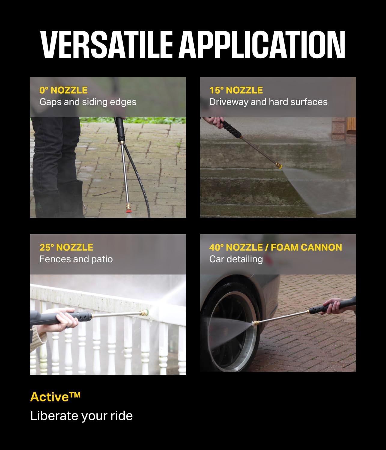 ACTIVE 2.0 Electric Pressure Washer - 2.0 GPM Flow and 1800 PSI Peak Pressure, Pressure washers for Power Wash, Power Washers Electric Powered, Wall Mount Pressure Washer, Hidrolavadora Electrica