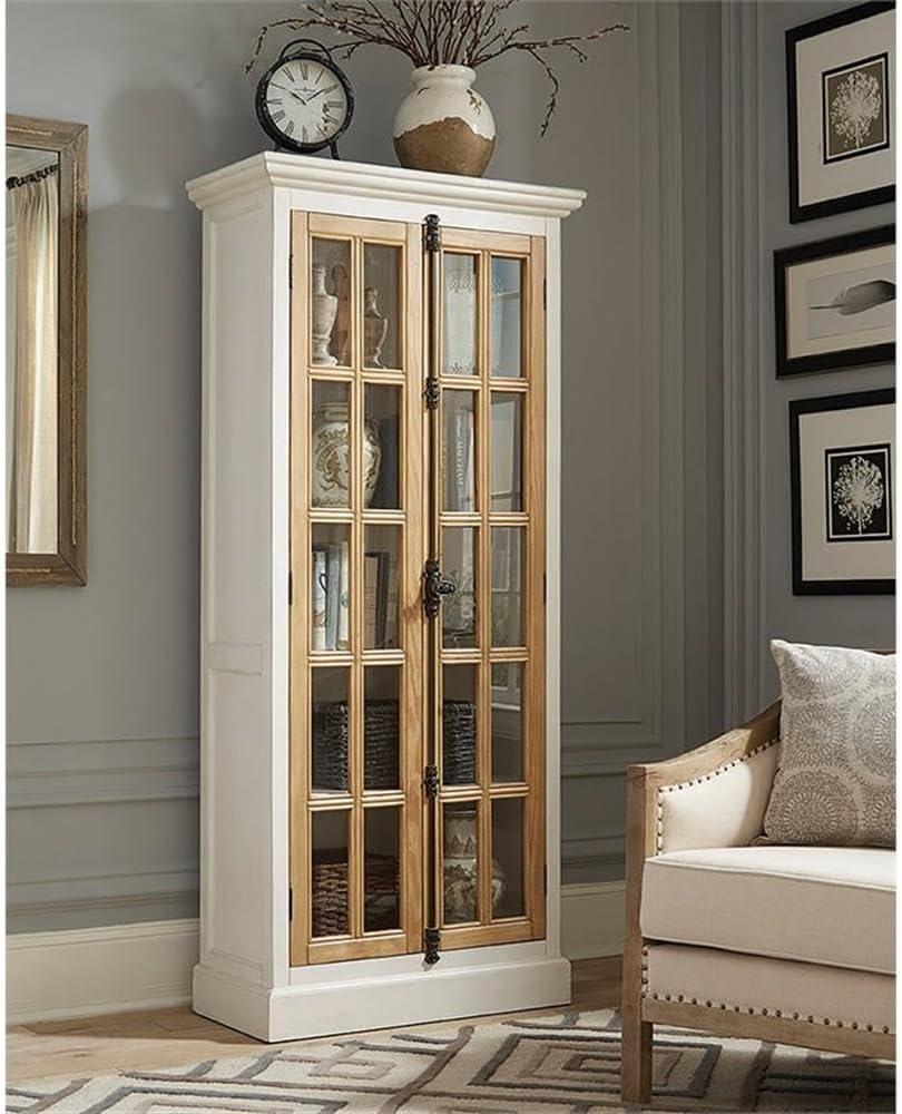 Tammi 2-door Tall Cabinet Antique White and Brown