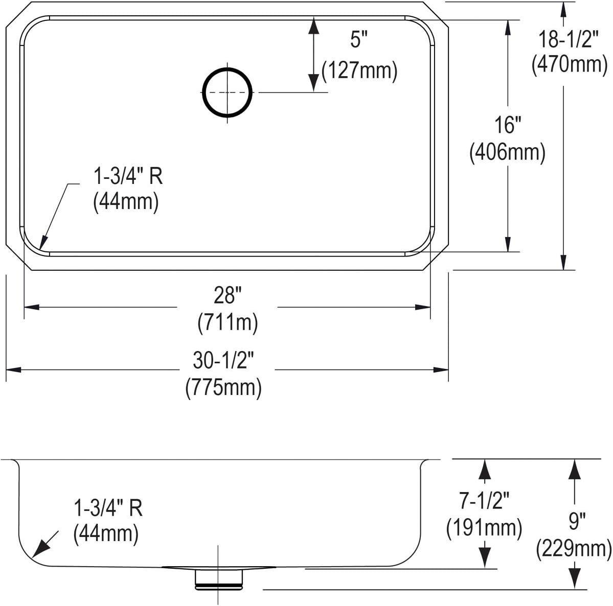 Lustrous Satin 30.5" Stainless Steel Undermount Kitchen Sink