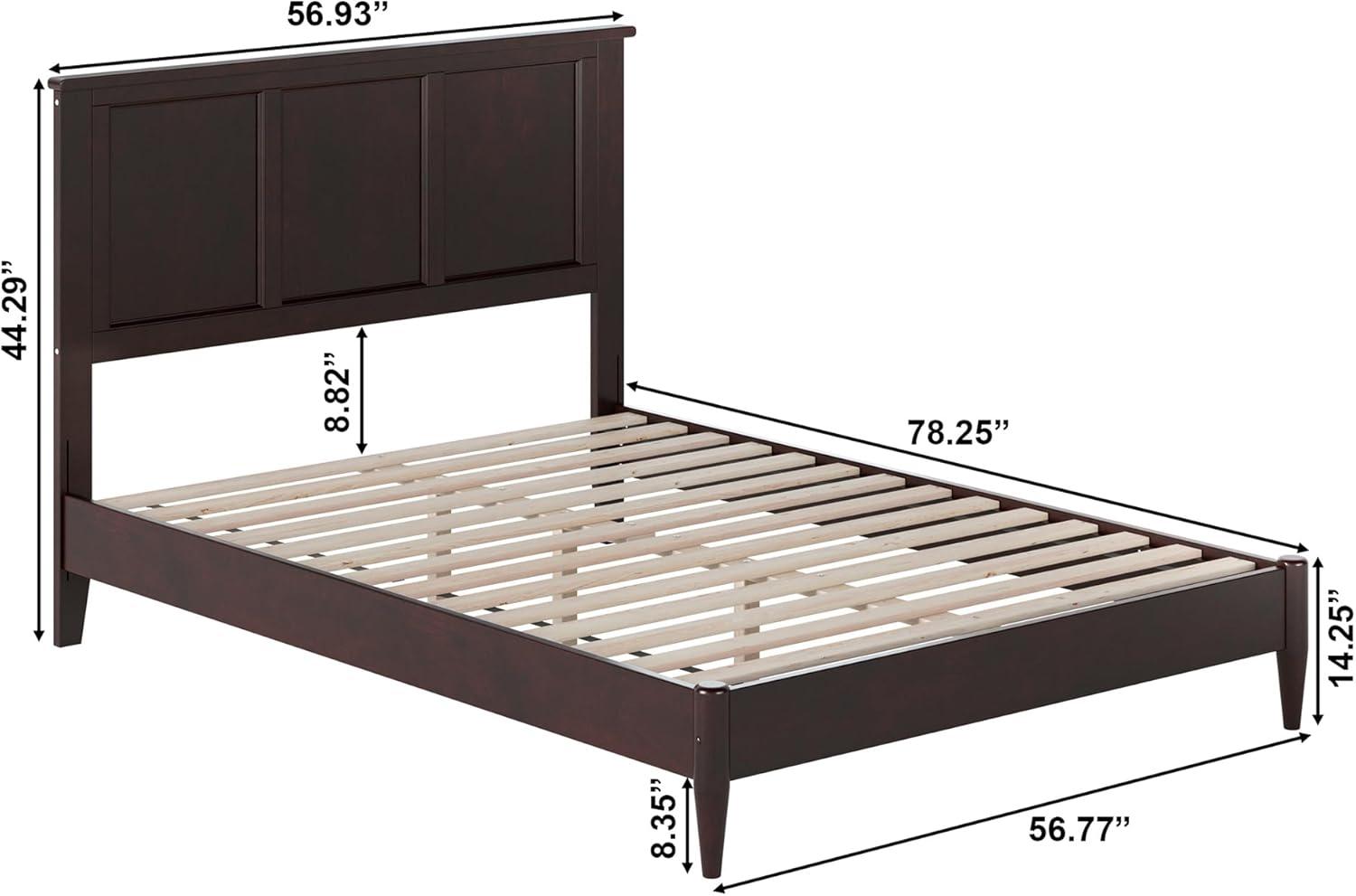 AFI Charlotte Full Solid Wood Low Profile Platform Bed, Espresso