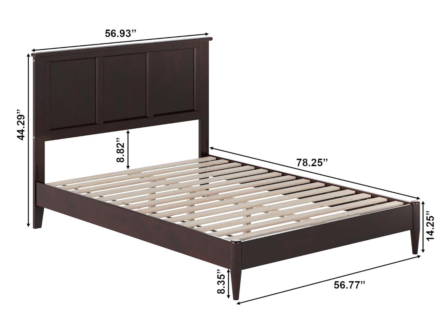 AFI Charlotte Full Solid Wood Low Profile Platform Bed, Espresso