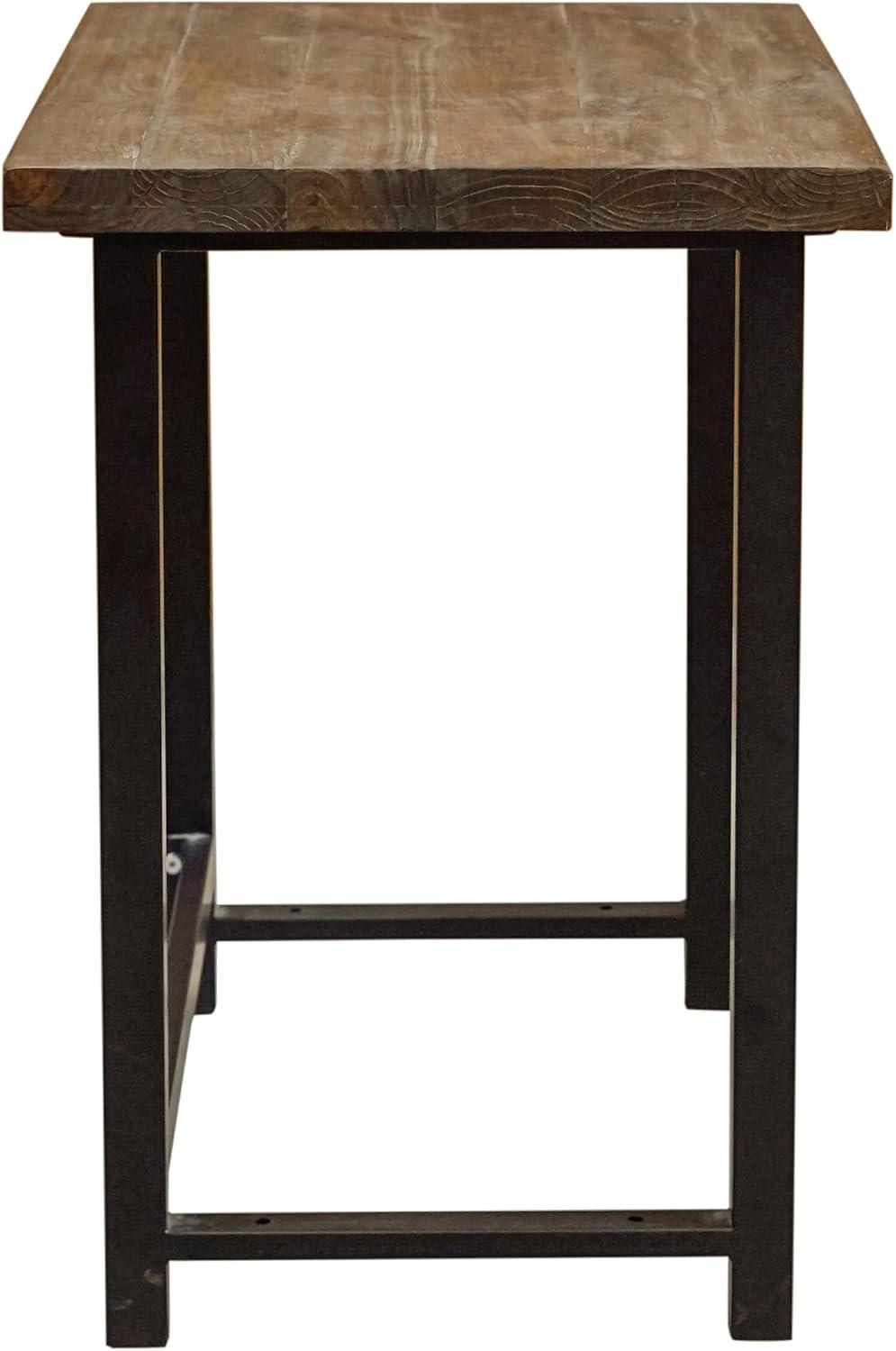 Alaterre Furniture Pomona Writing Desk Metal and Solid Wood Natural : Modern Style, No Storage, Spot Clean, 30" Height