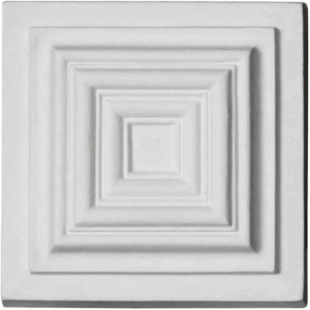 Primed White Urethane Leandros Rosette 4.38 x 4.38 x 1.25 in.