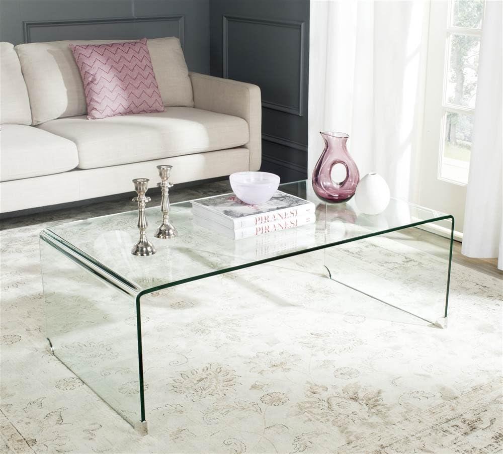 Willowith Glass Coffee Table - Clear - Safavieh