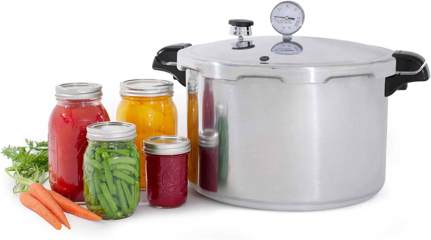 Presto Pressure Canner with Pressure Gage and Canning Rack, Heavy Gauge Aluminum, 16 Quart