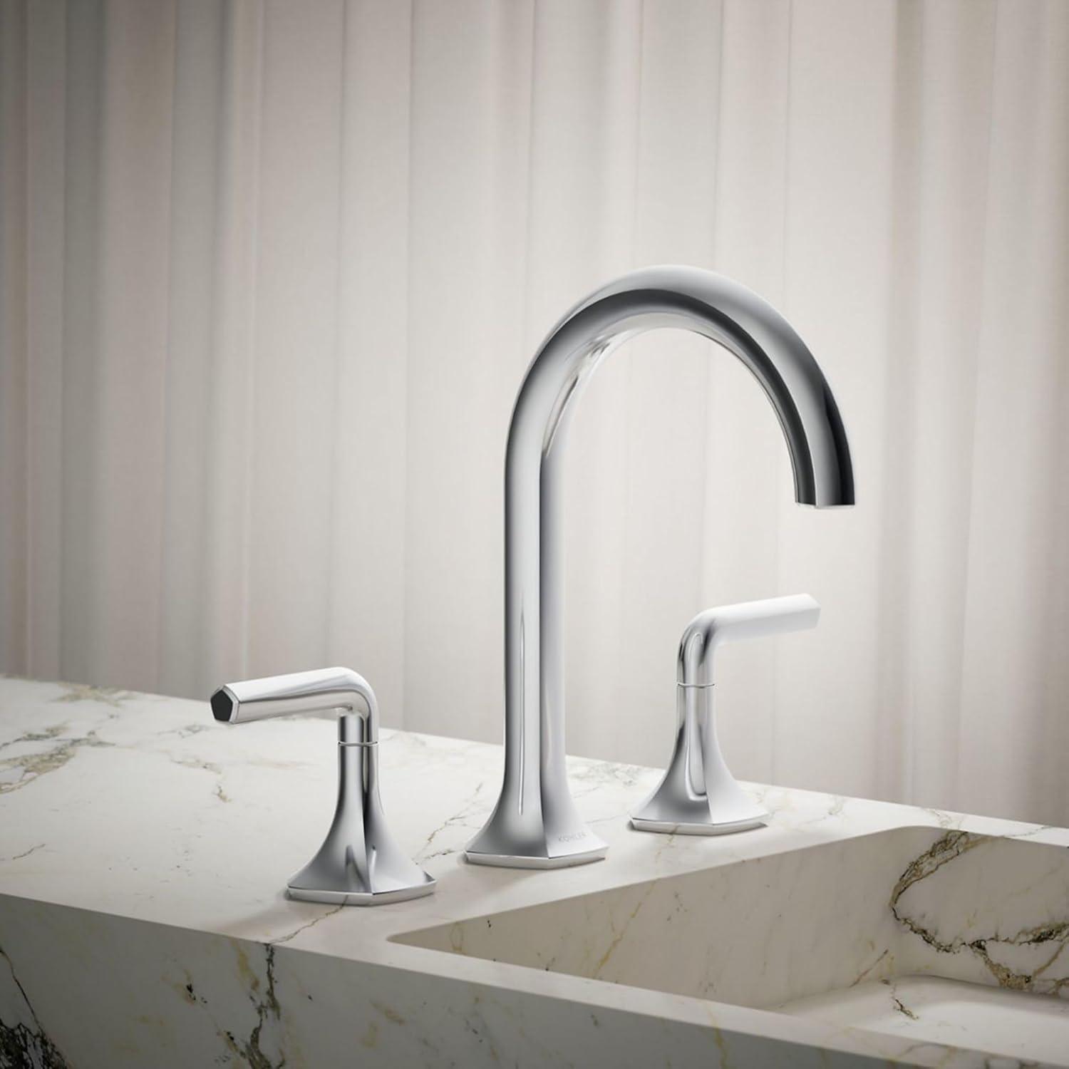 Occasion Sink with Cane Design Single Hole Bathroom Faucet with Drain Assembly