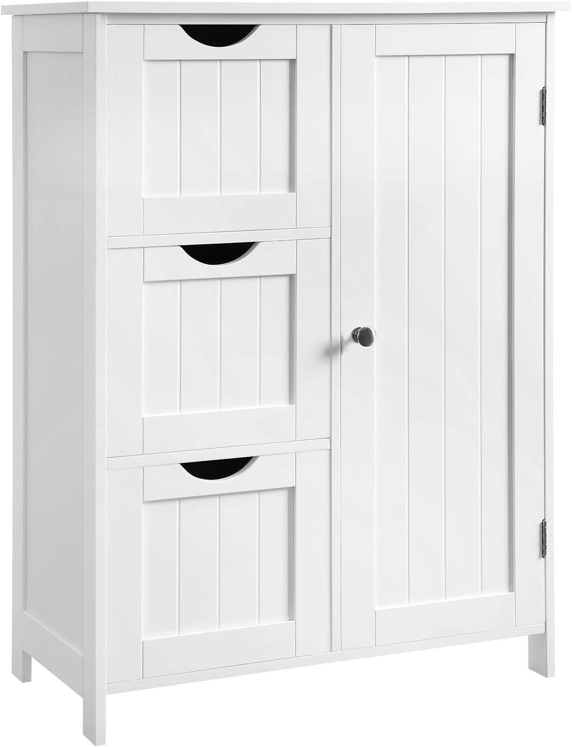 White MDF Living Room Cabinet with Adjustable Shelving