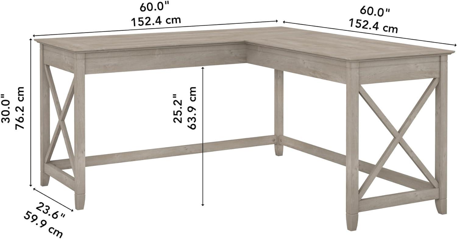 60W Key West L Shaped Desk - Bush Furniture