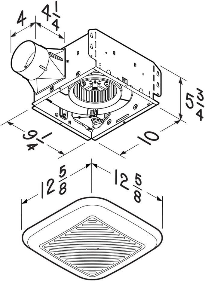 Broan Flex Series 110 CFM 1.5 Sones 120V Ventilation Fan with Soft Surround LED