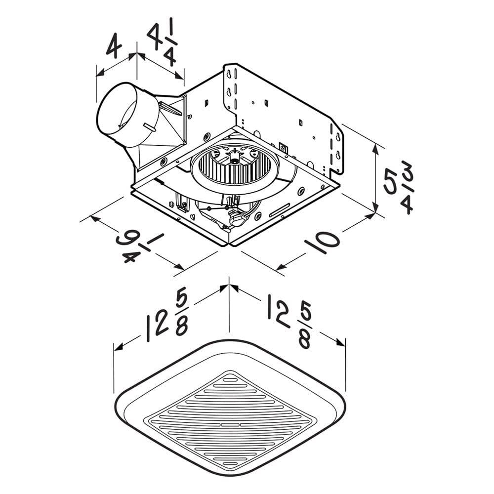 Broan Flex Series 110 CFM 1.5 Sones 120V Ventilation Fan with Soft Surround LED