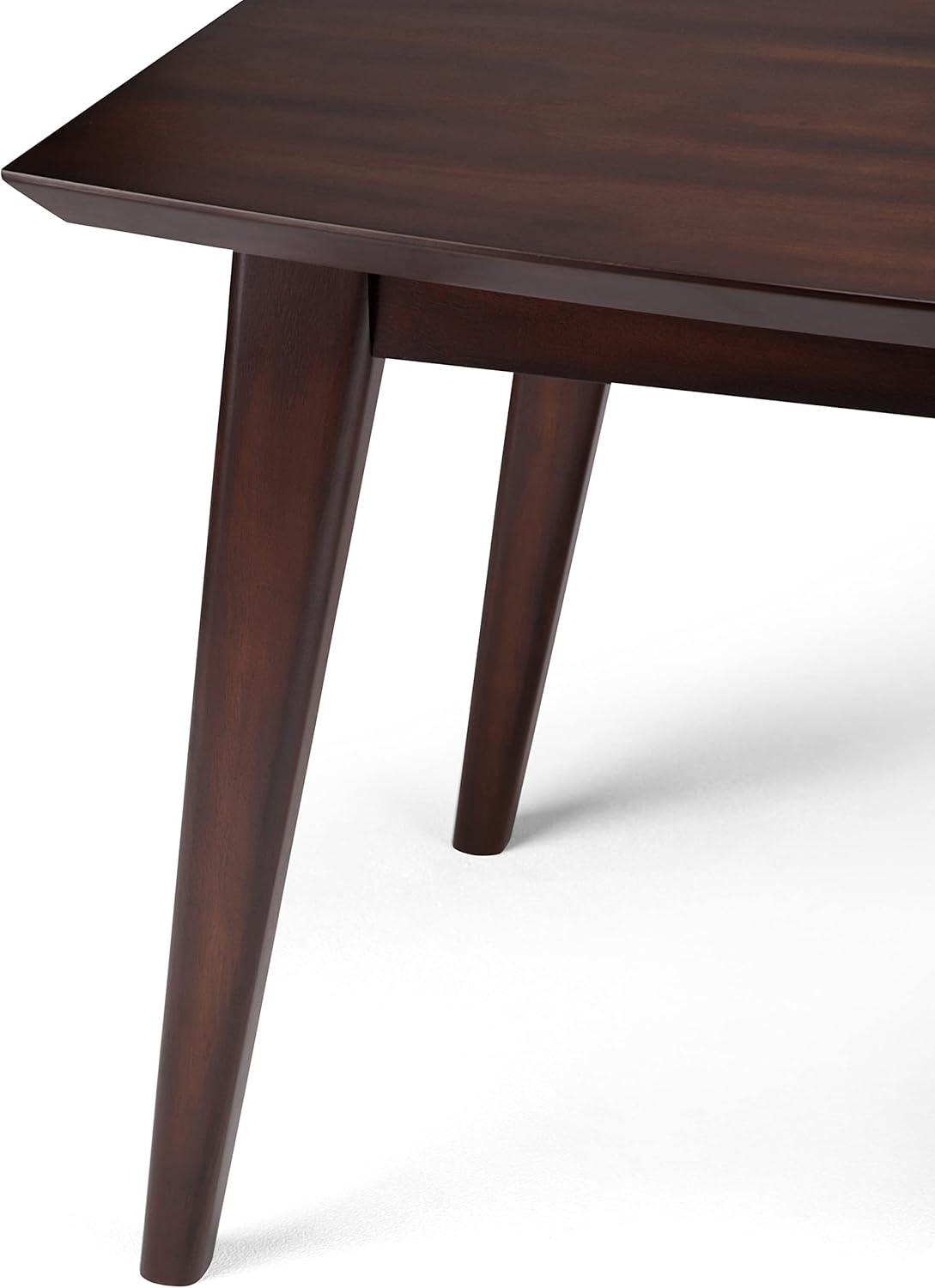 Draper 66'' Java Brown Solid Hardwood Mid-Century Modern Dining Table