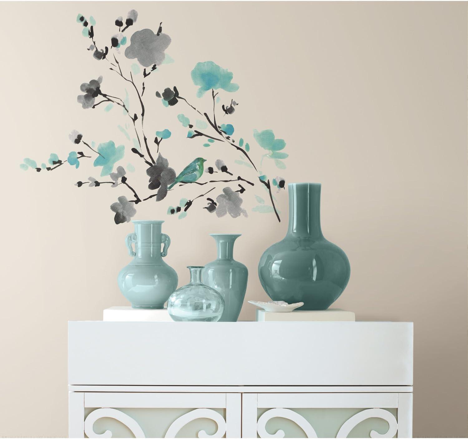 Blossom Watercolor Bird Branch Wall Decals