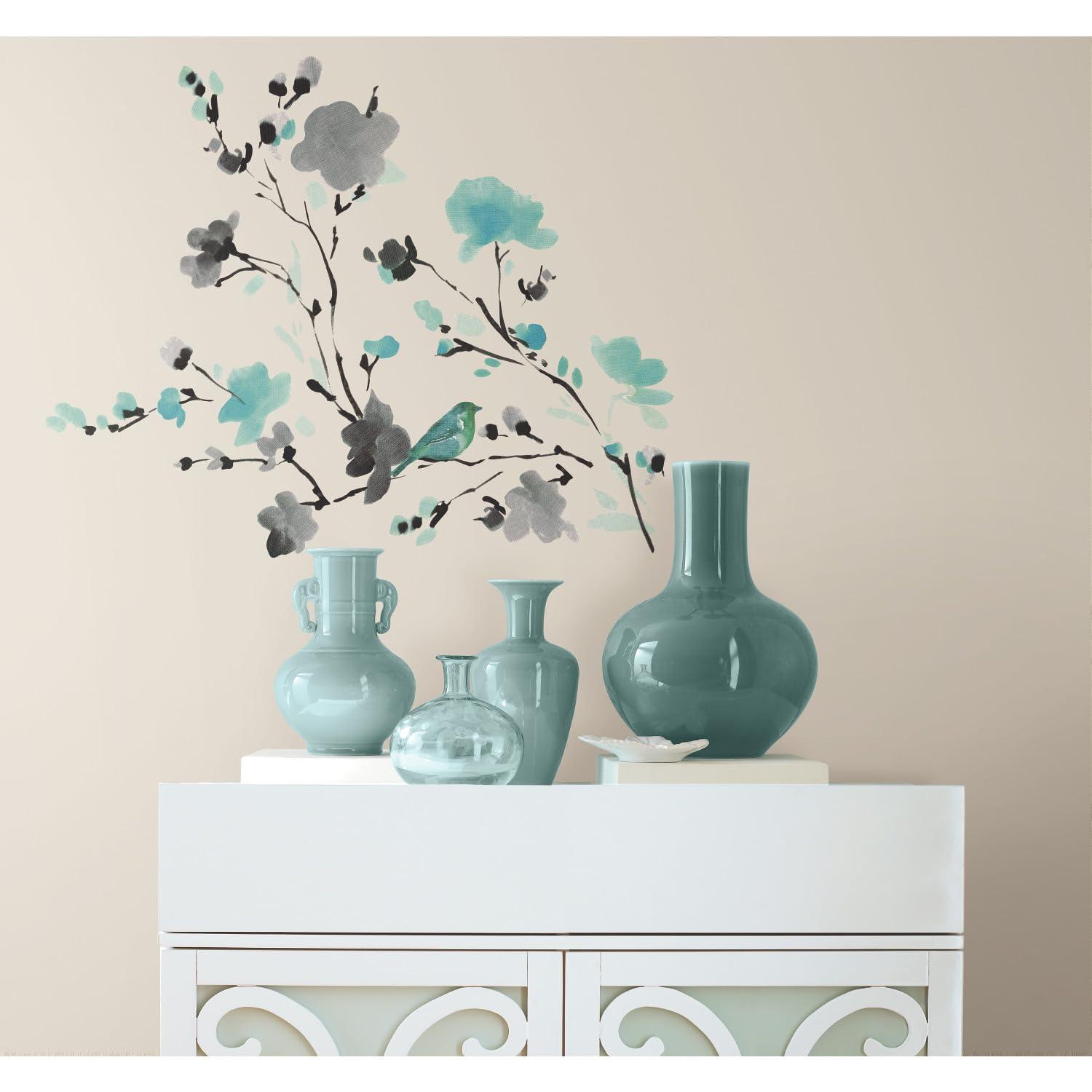 Blossom Watercolor Bird Branch Wall Decals