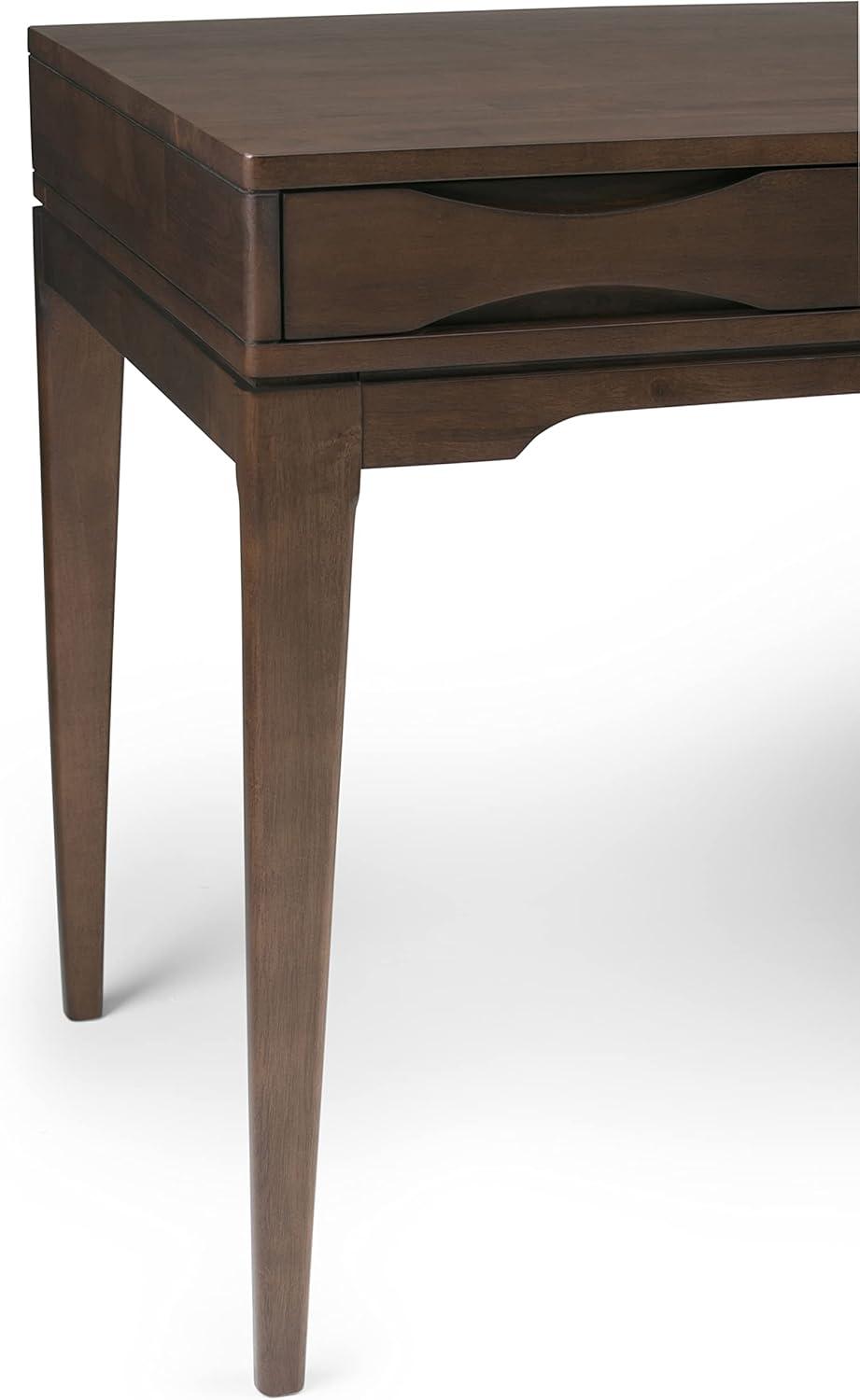 Simpli Home Harper Solid Wood Desk, Contemporary Style with Keyboard Tray and Storage