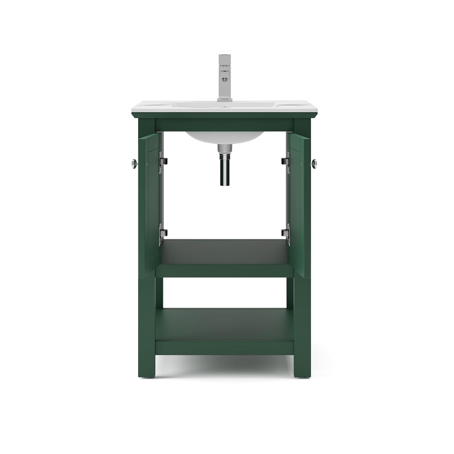 Manchester 24" Freestanding Single Sink Bathroom Vanity with Integrated Sink (Faucet Not Included)
