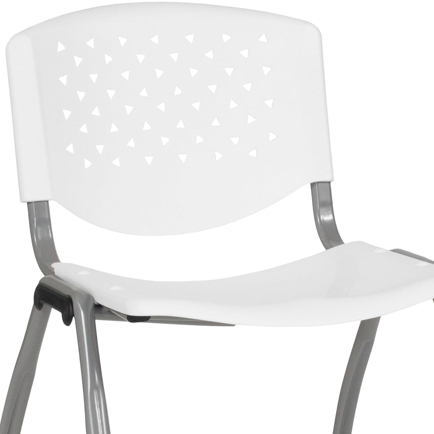 Flash Furniture Memphis 880 lb. Capacity Plastic Stack Chair with Powder Coated Frame