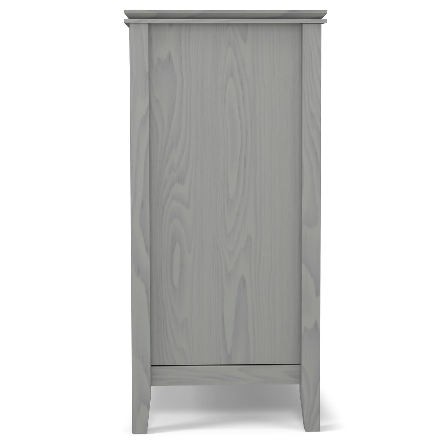 Simpli Home Artisan Solid Wood TV Media Stand in Fog Gray