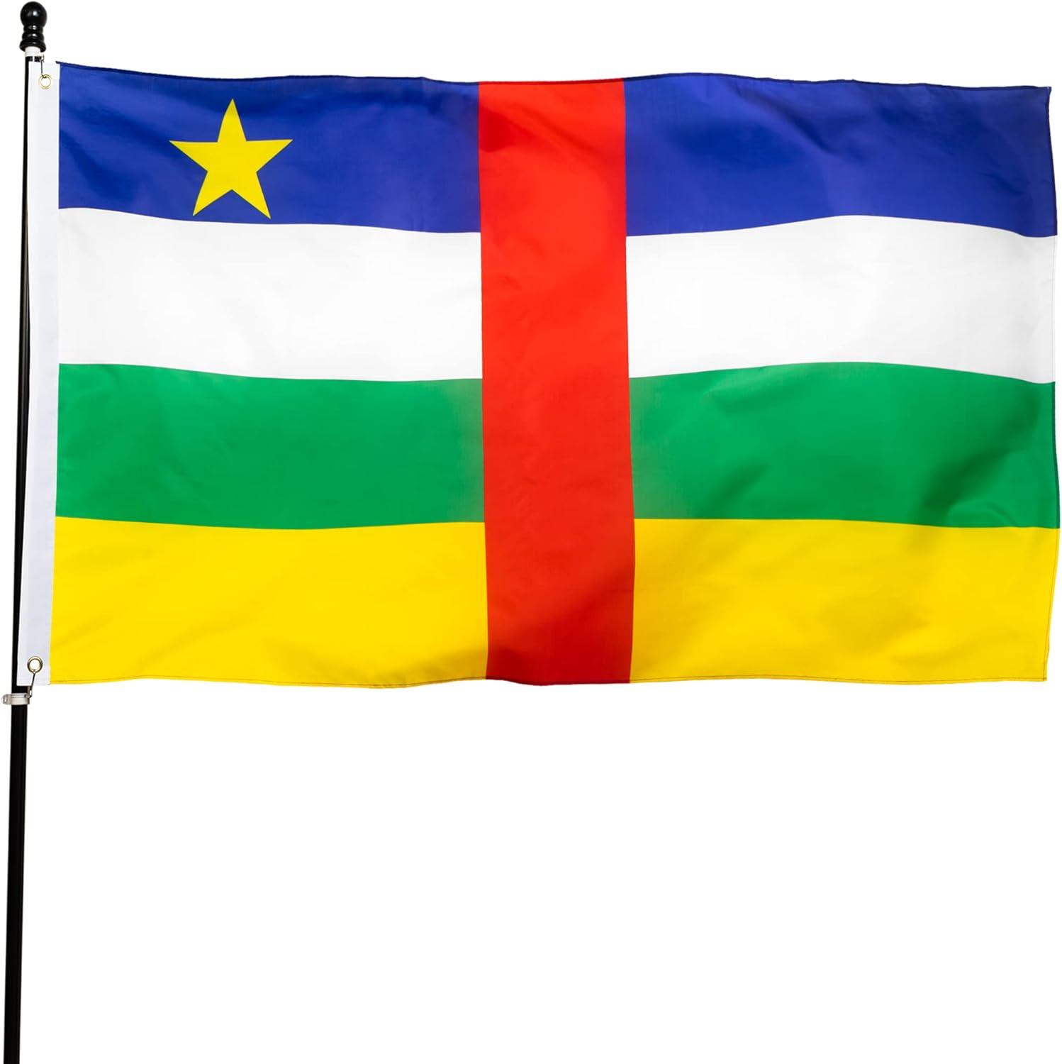 Anley Fly Breeze 3x5 Feet Central African Republic Flag - Central African Flags Polyester with Brass Grommets