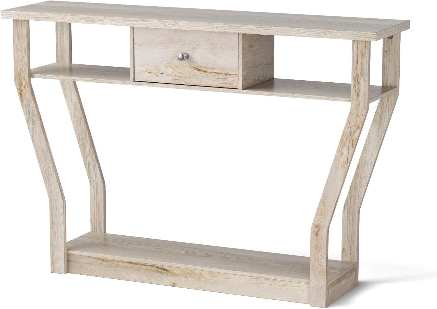 Costway Modern Sofa Accent Table with Drawer Entryway Hallway Hall Gray