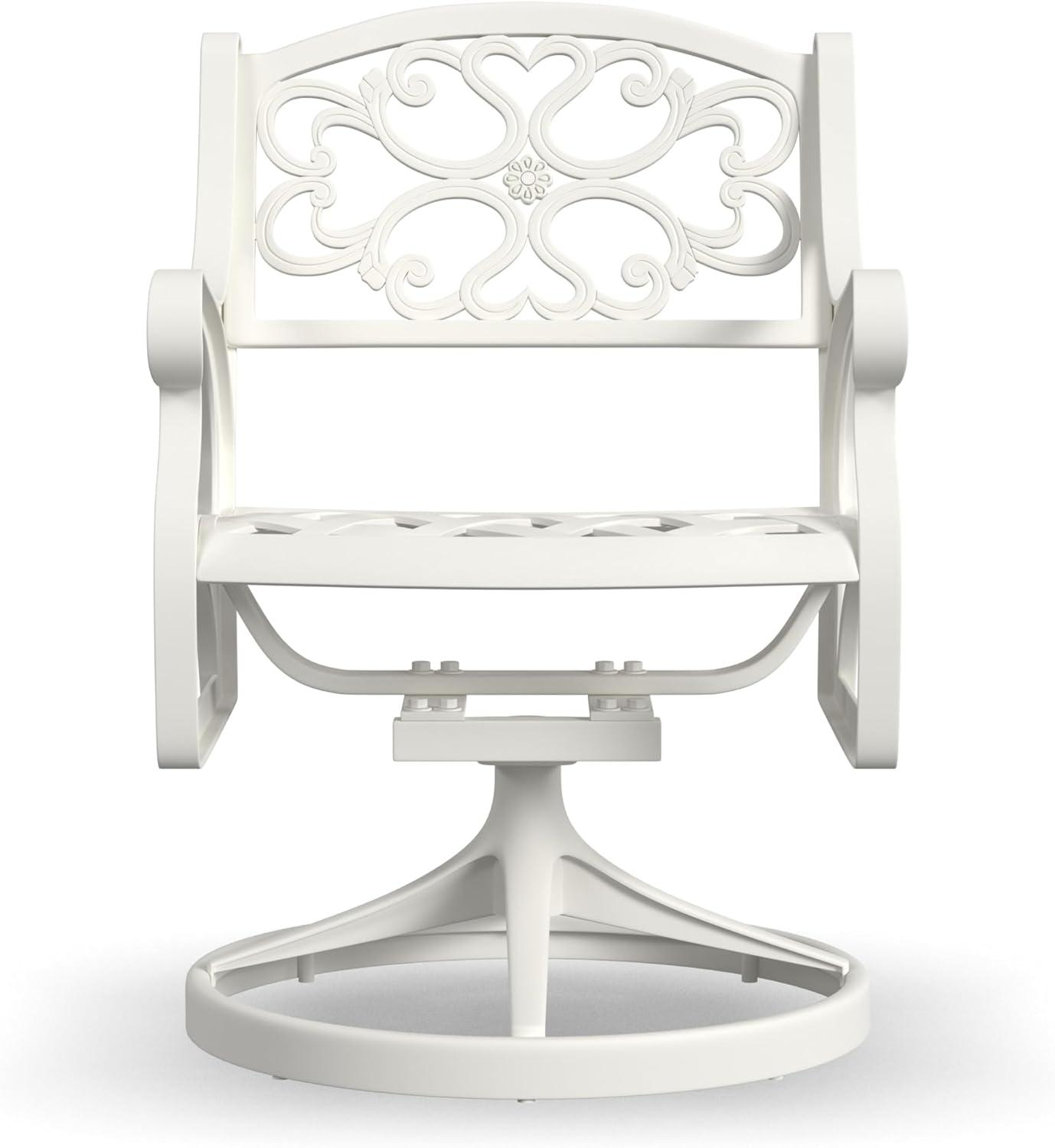 Homestyles Sanibel White Outdoor Swivel Rocking Chair