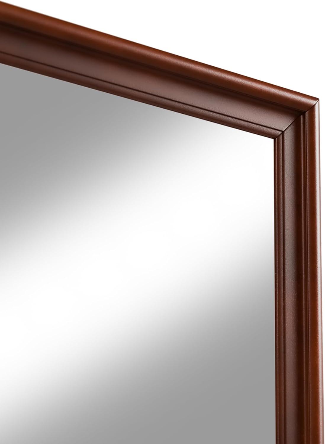 Furniture of America Toni Wood 6-Drawer Dresser with Mirror in Cherry