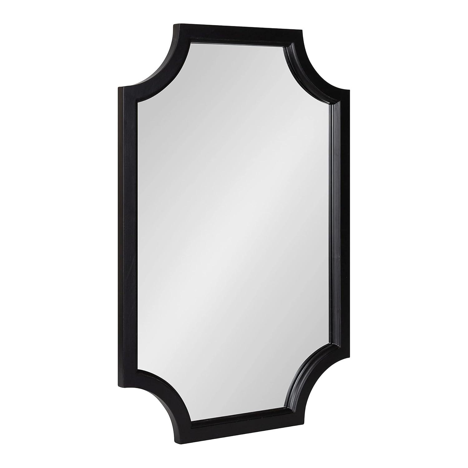 20" x 30" Hogan Scallop Wall Mirror Black - Kate & Laurel All Things Decor: MDF Frame, Easy Wall Mount