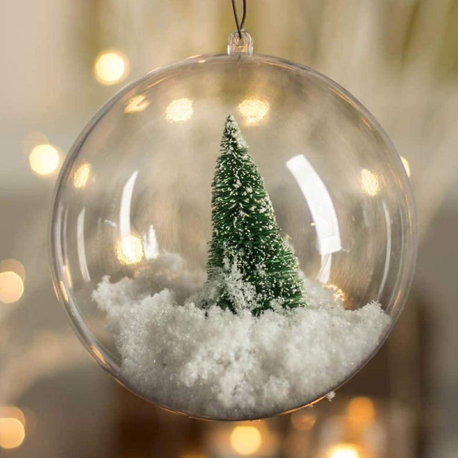 12 Pack Clear Plastic Fillable Ornament Ball 3.15''/80mm for Christmas,Holiday, Wedding,Party,Home Decor