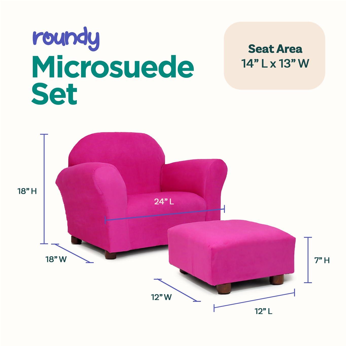 Keet Keet Roundy Chair Microsuede with ottoman Hot Pink