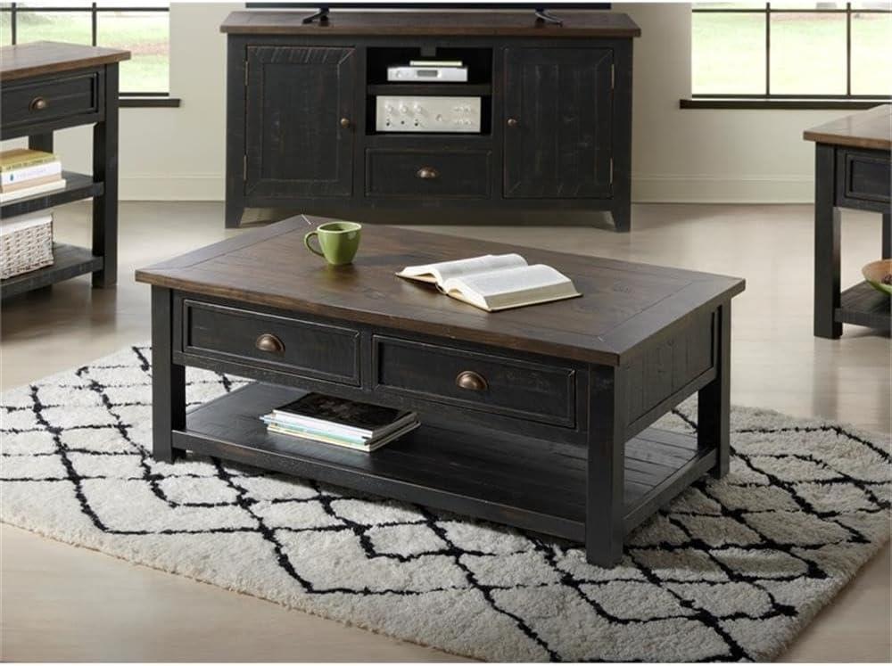 Martin Svensson Home Monterey 50" Coffee Table, Black and Brown