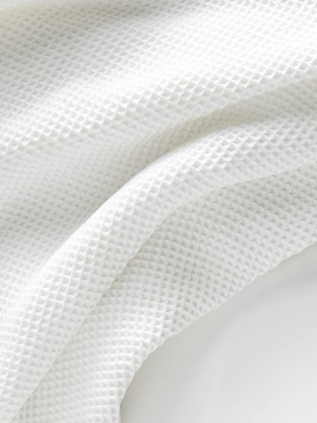 King White Organic Cotton Waffle Weave Throw Blanket