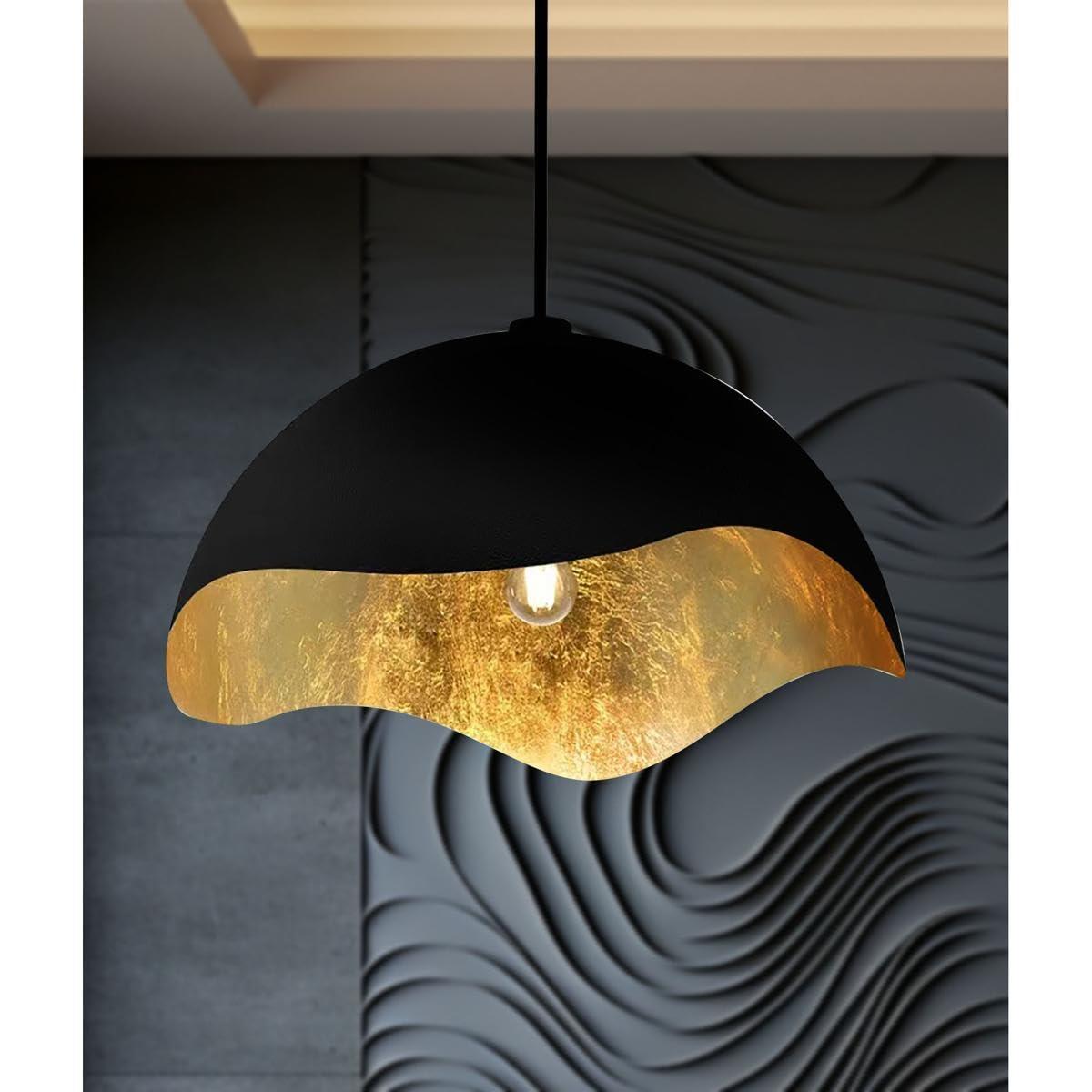 George Kovacs by Minka George Kovacs Eclos 23" Wide 1 Light Pendant In Sand Coal W/Gold Leaf Finish