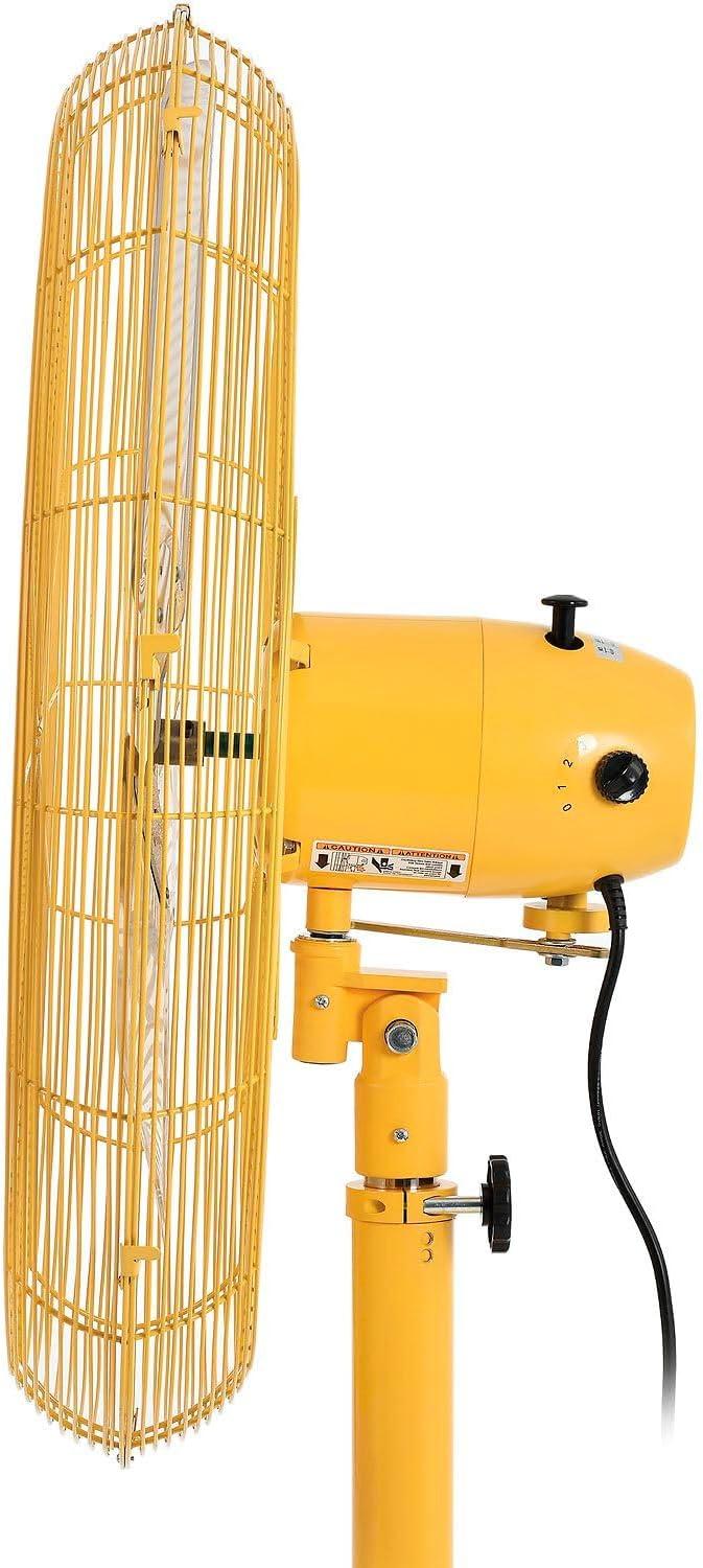 Global Industries Ventilador de Pedestal Oscilante de Lujo - Amarillo de Seguridad - 30 Pulgadas de Diámetro. - 0,5 Hp - 10000 Cfm