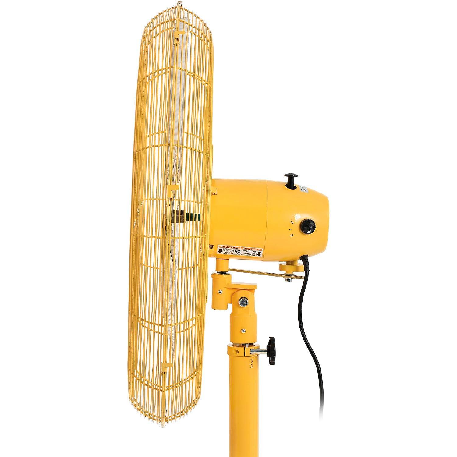 Global Industries Ventilador de Pedestal Oscilante de Lujo - Amarillo de Seguridad - 30 Pulgadas de Diámetro. - 0,5 Hp - 10000 Cfm