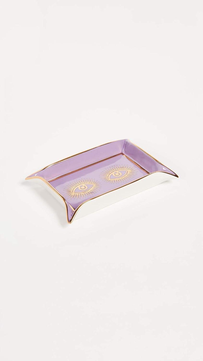 Amethyst Eyes Porcelain Valet Tray with 24-Karat Gold Accents