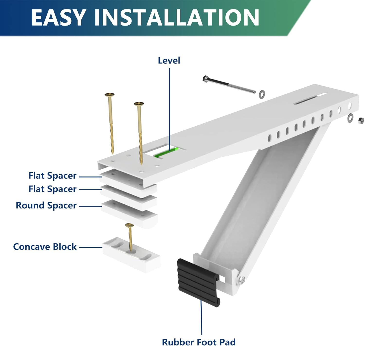 Universal White Steel Window AC Support Bracket