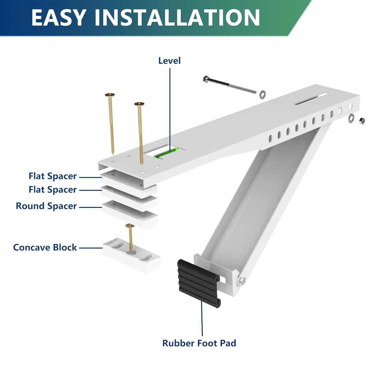 Window Air Conditioner Bracket, Light Duty Support Bracket, Up to 85 lbs, Universal to Fit 5,000 to 12,000 BTU AC Units