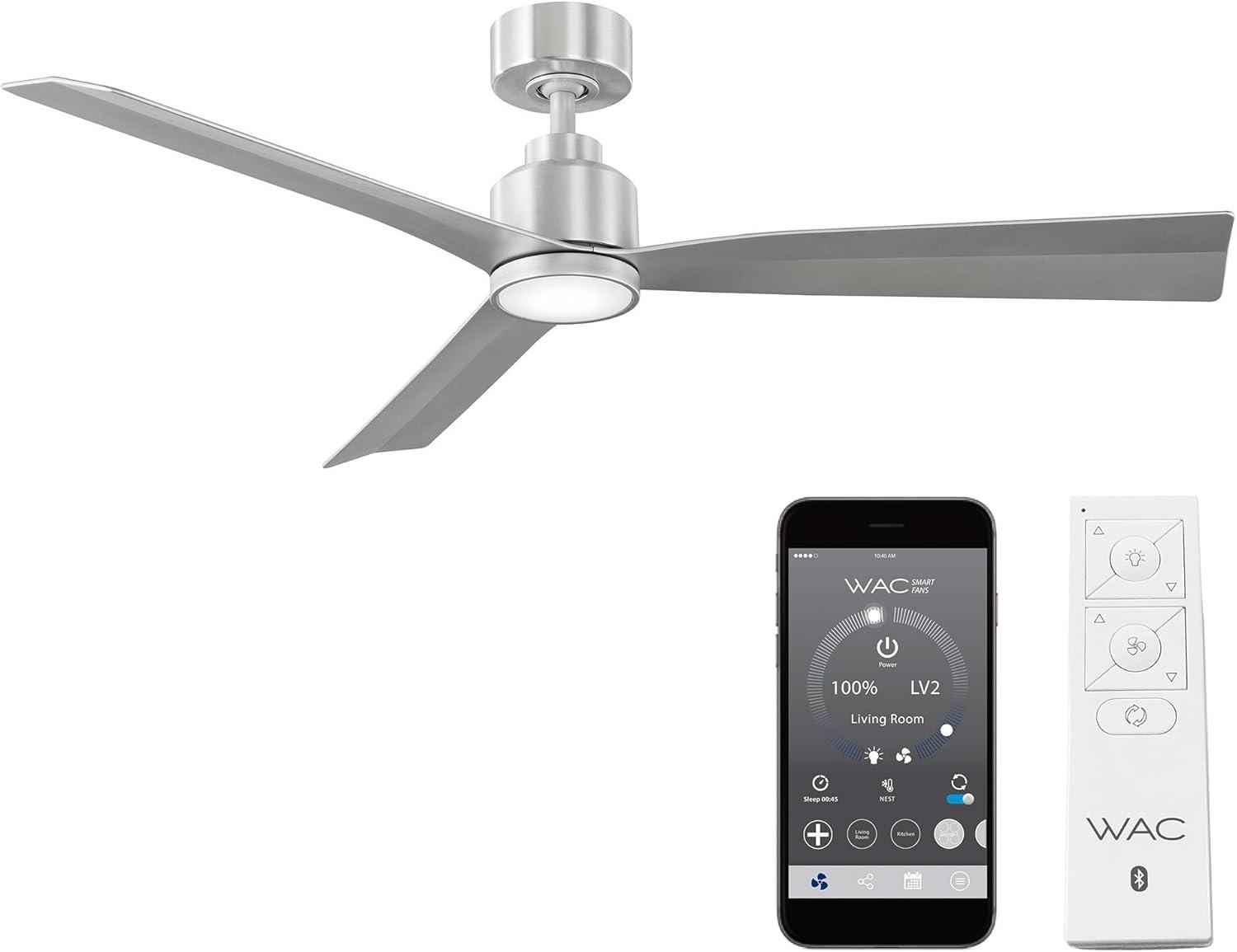 52" Smart Home Compatible 3 Blade Smart Ceiling Fan with Remote